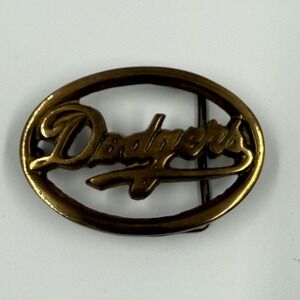 Vintage Los Angeles Dodgers Solid Brass Belt Buckle Mens One Size MLB Baseball